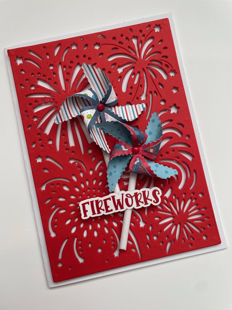 Kokorosa Metal Cutting Dies with Blooming Fireworks Background Board