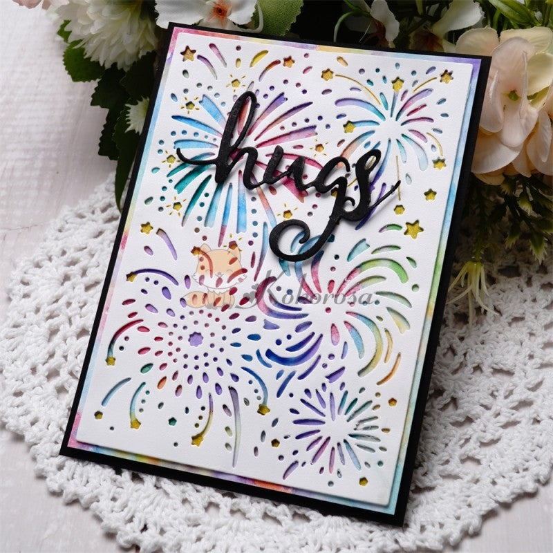 Kokorosa Metal Cutting Dies with Blooming Fireworks Background Board