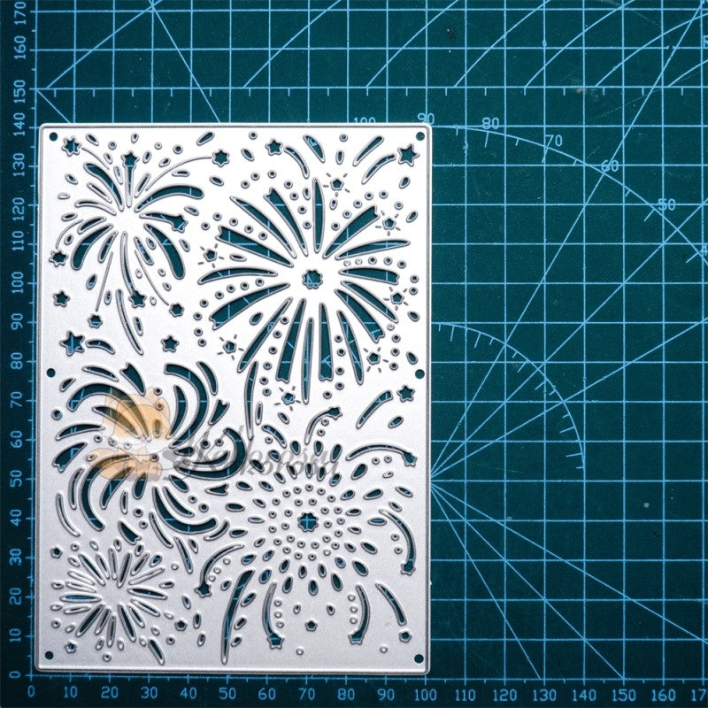 Kokorosa Metal Cutting Dies with Blooming Fireworks Background Board