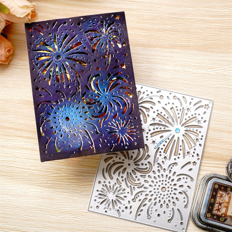 Kokorosa Metal Cutting Dies with Blooming Fireworks Background Board