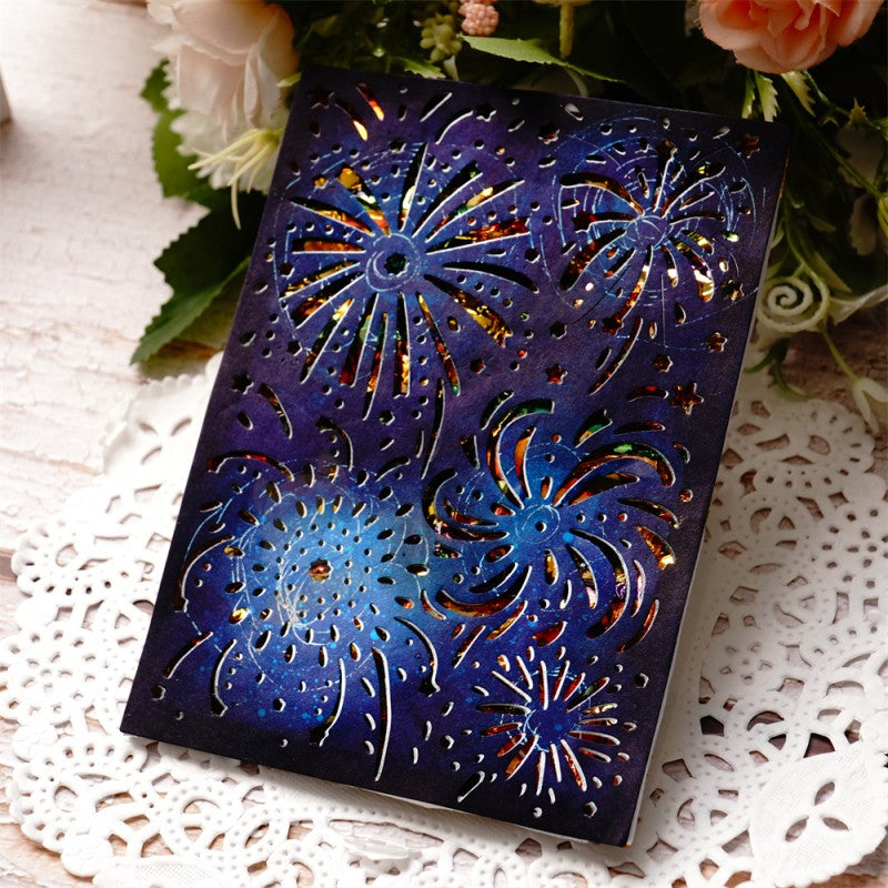 Kokorosa Metal Cutting Dies with Blooming Fireworks Background Board