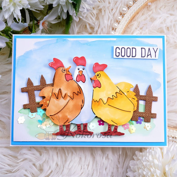 Kokorosa Metal Cutting Dies with Funny Chickens