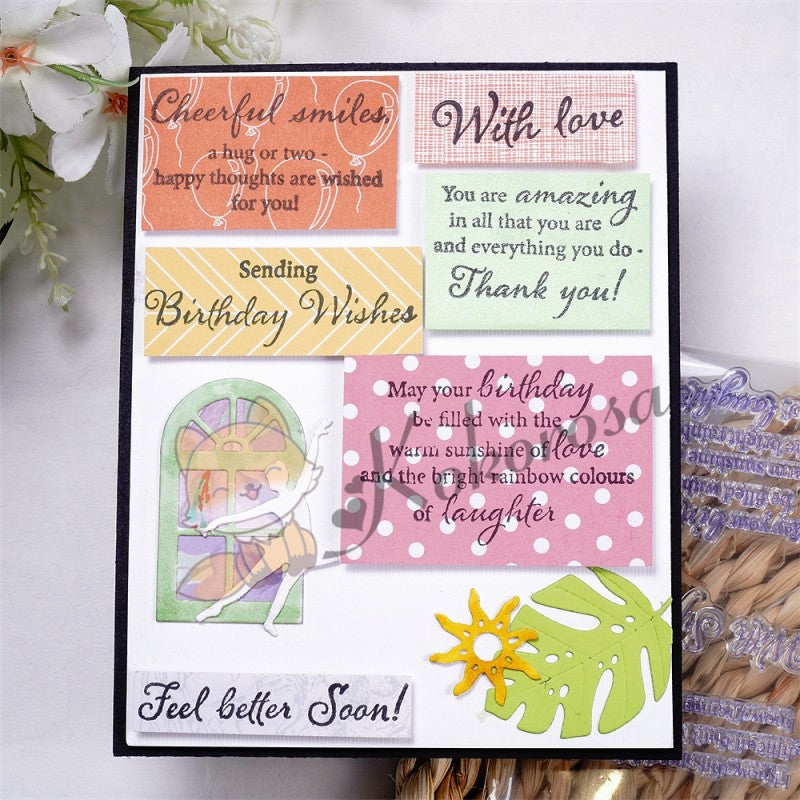 Kokorosa Wish Words Clear Stamps