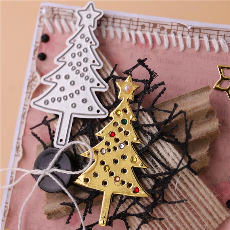 Kokorosa Christmas Tree Candle Gift Box Metal Cutting Dies