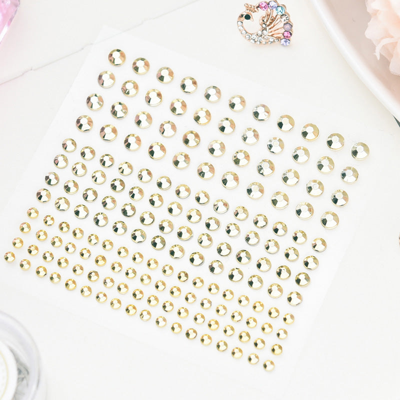 Kokorosa Self Adhesive 3D Golden Rivet Rhinestone Stickers