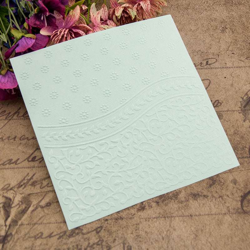 Kokorosa Wave Lace Border and Vine Plastic Embossing Folder