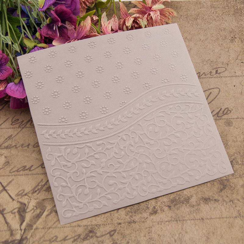 Kokorosa Wave Lace Border and Vine Plastic Embossing Folder