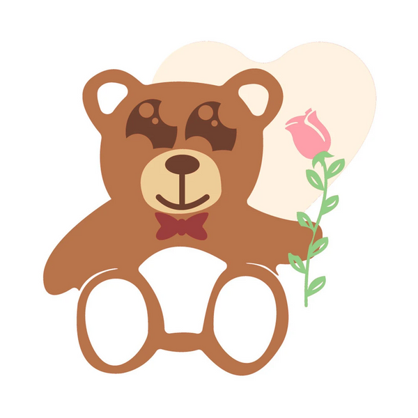 Kokorosa Cutie Bear Sending Rose Metal Cutting Dies