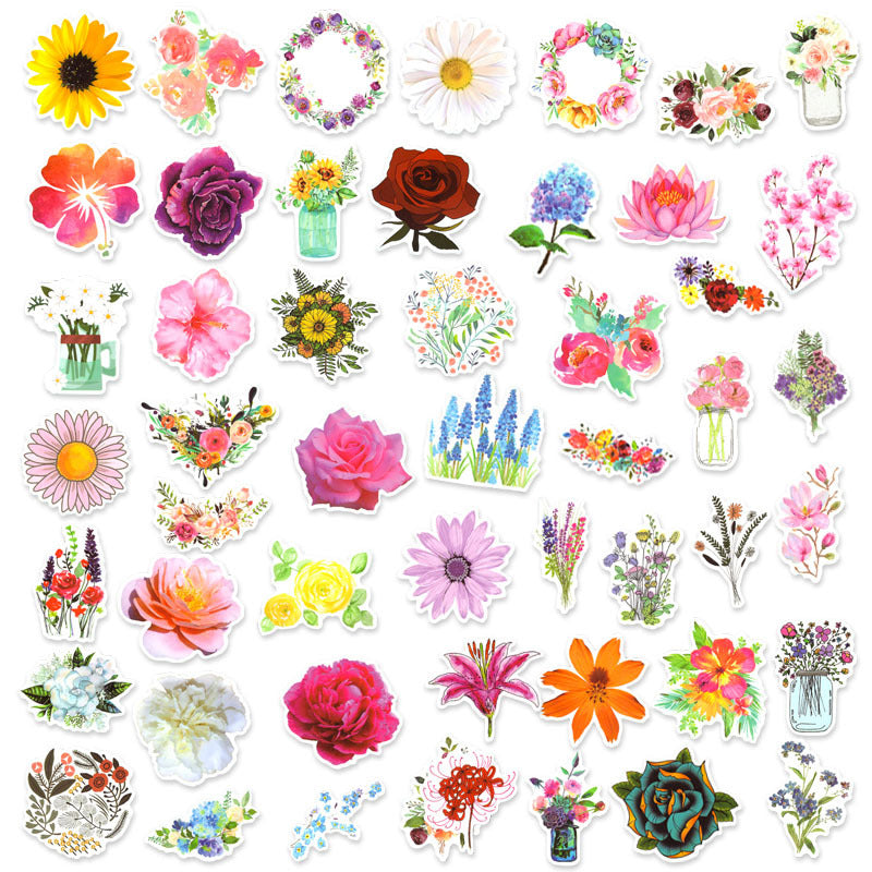 Kokorosa Blossming Flowers Stickers (50pcs)