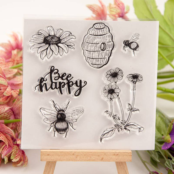 Kokorosa Bee and Flower Clear Stamps