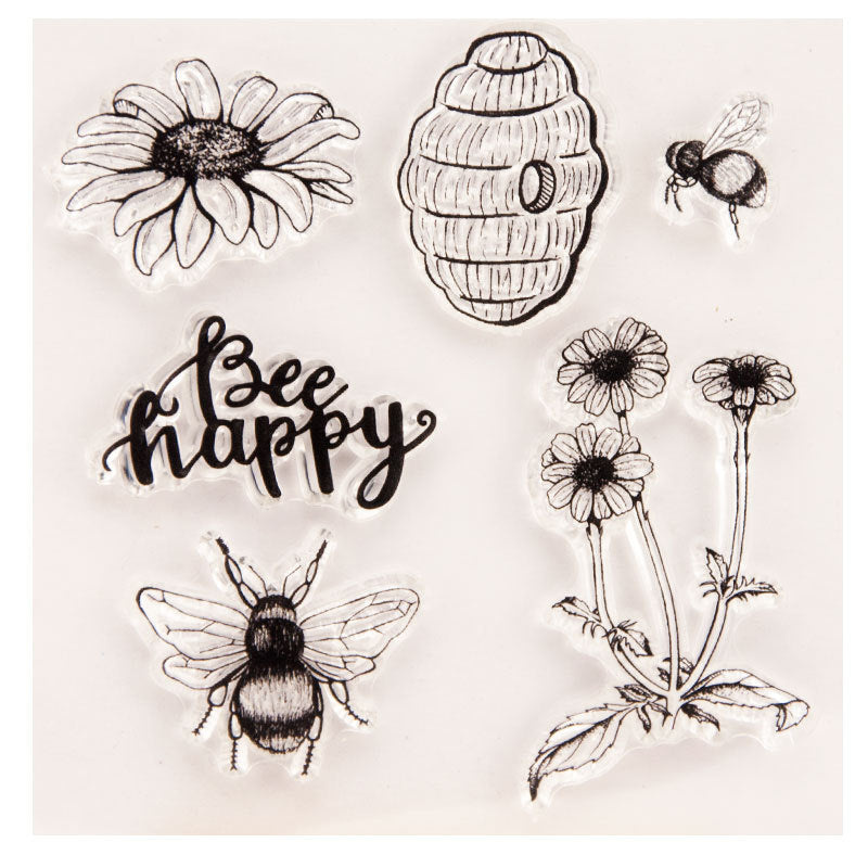 Kokorosa Bee and Flower Clear Stamps