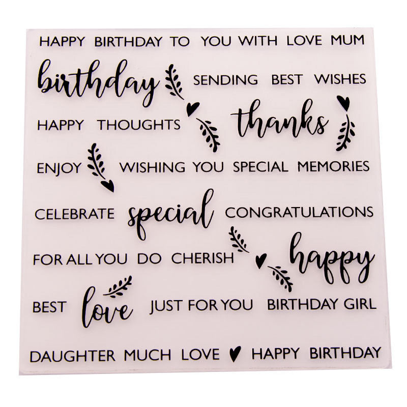 Kokorosa Birthday Greetings for Girls Plastic Embossing Folder