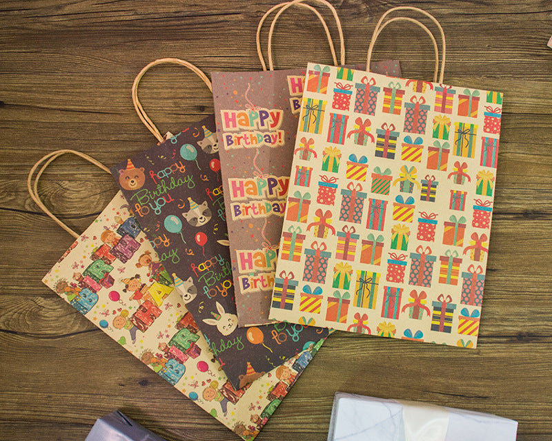 Kokorosa Birthday Kraft Paper Gift Bags