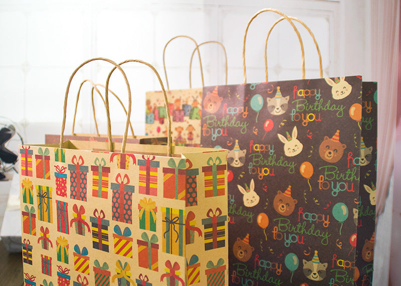 Kokorosa Birthday Kraft Paper Gift Bags