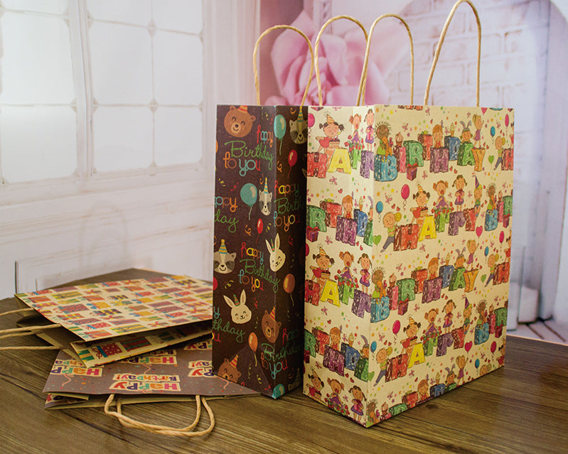 Kokorosa Birthday Kraft Paper Gift Bags