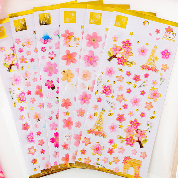 Kokorosa Blooming Cherry Tree Stickers (6 choices)