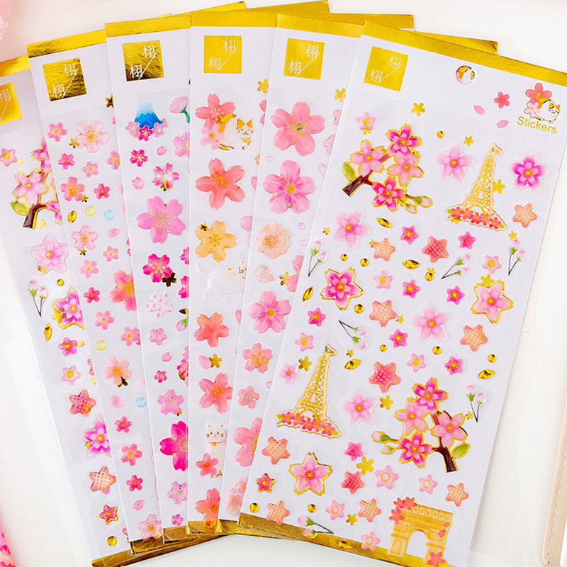 Kokorosa Blooming Cherry Tree Stickers (6 choices)