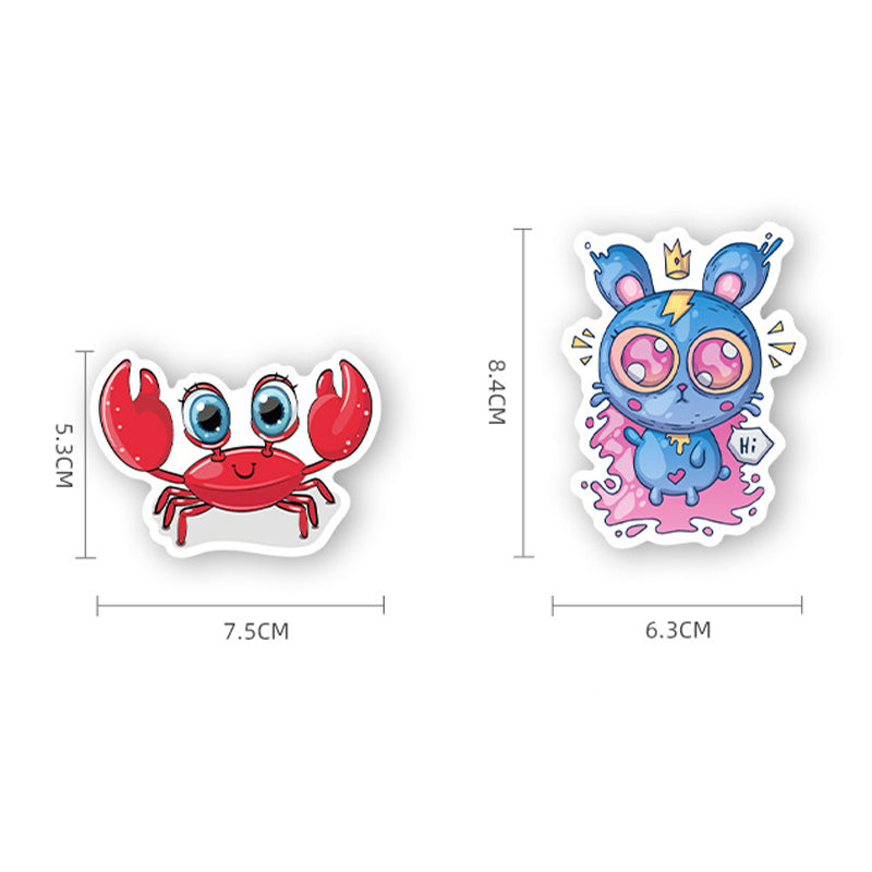 Kokorosa Cartoon Animals With Big Eyes Stickers (50pcs)