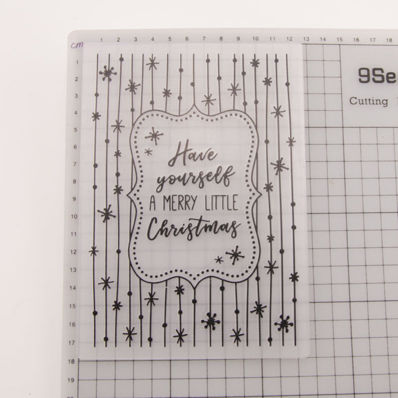 Kokorosa Christmas Phrases Plastic Embossing Folder