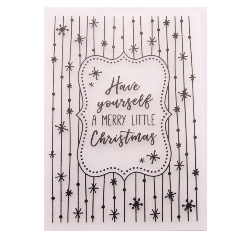 Kokorosa Christmas Phrases Plastic Embossing Folder