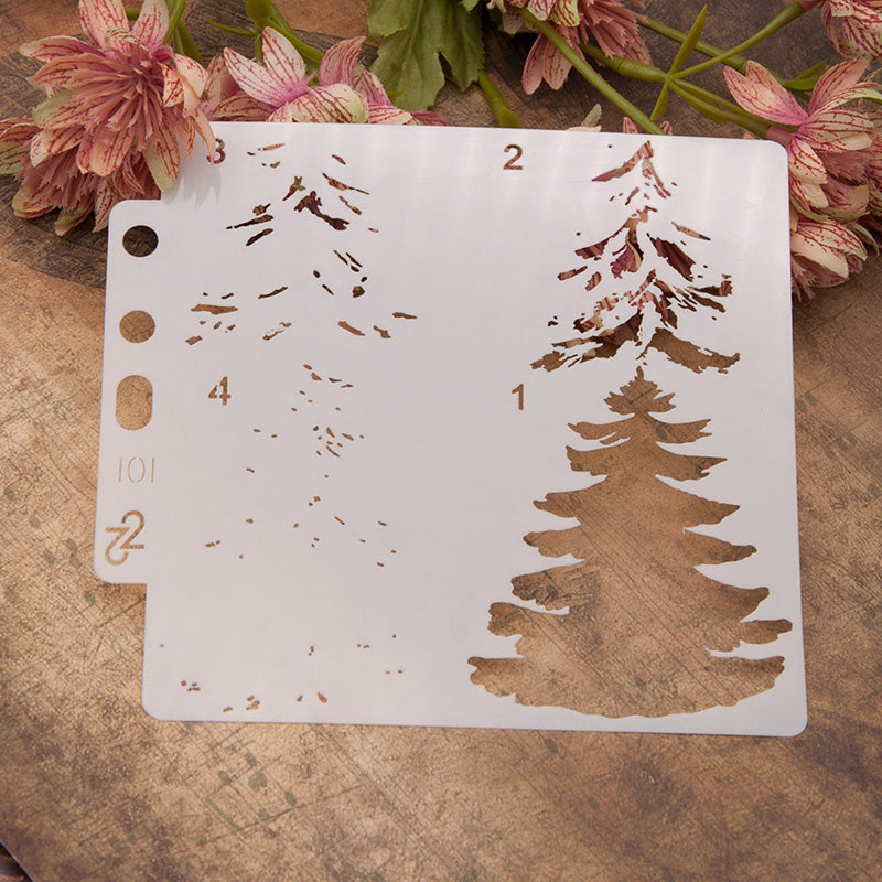 Kokorosa Christmas Pine Tree DIY Painting Hollow Stencil