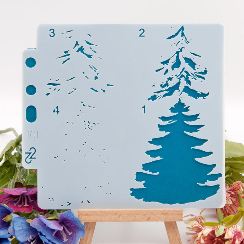 Kokorosa Christmas Pine Tree DIY Painting Hollow Stencil