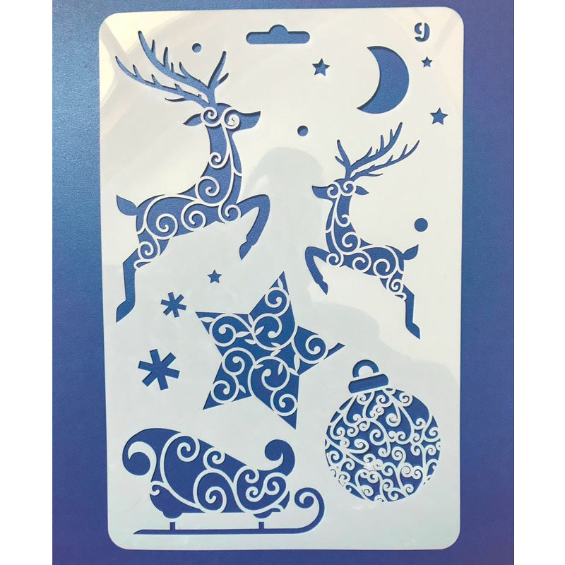 Kokorosa Christmas Series DIY Painting Hollow Stencil Set（12 Pcs）