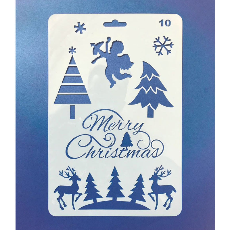 Kokorosa Christmas Series DIY Painting Hollow Stencil Set（12 Pcs）