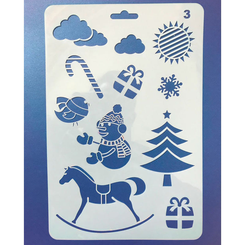 Kokorosa Christmas Series DIY Painting Hollow Stencil Set（12 Pcs）