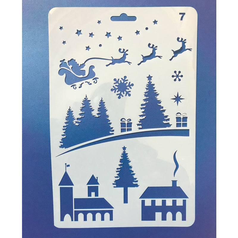 Kokorosa Christmas Series DIY Painting Hollow Stencil Set（12 Pcs）