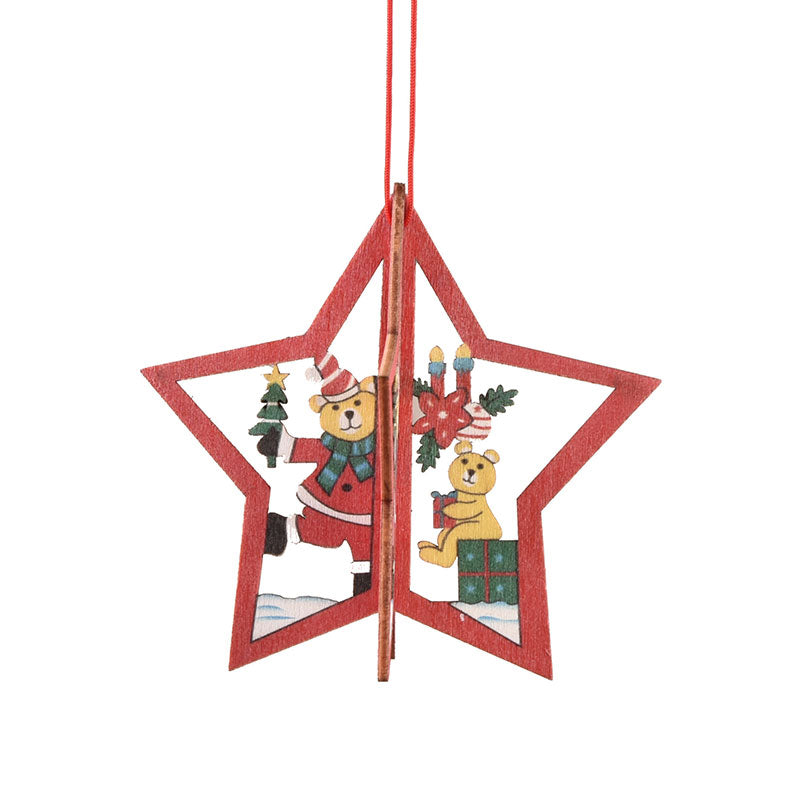 Kokorosa Wooden Decoration Christmas Snowflakes Door Pendant