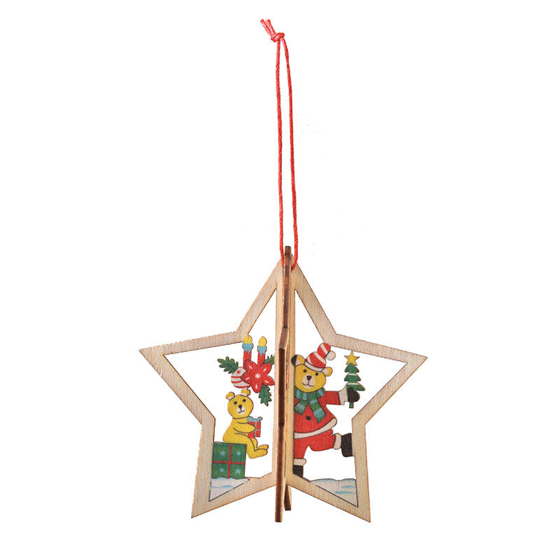 Kokorosa Wooden Decoration Christmas Snowflakes Door Pendant