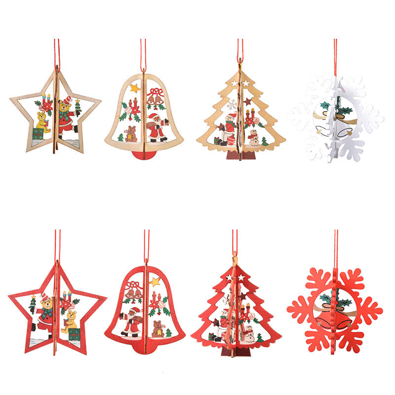 Kokorosa Wooden Decoration Christmas Snowflakes Door Pendant