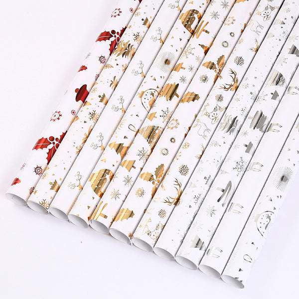 Kokorosa Christmas White Bronzing Wrapping Paper (11 Choices)