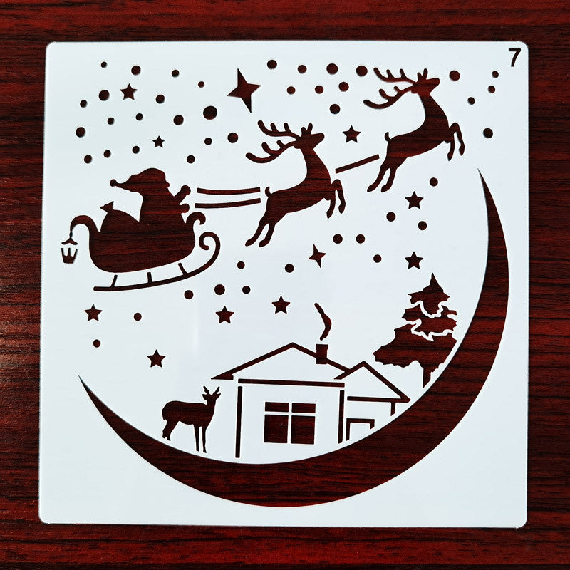 Kokorosa Christmas and New Year's Day DIY Painting Hollow Stencil Set（12 Pcs）