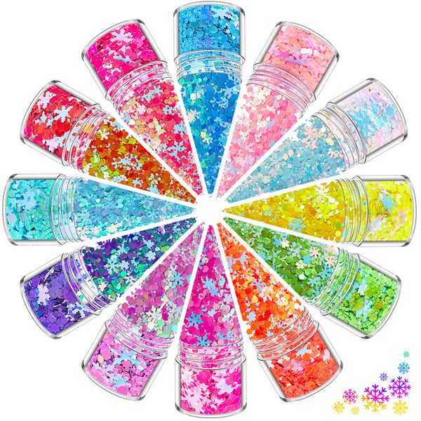Kokorosa Colorful Snowflakes Mixed Glitter DIY Sequin Ornaments