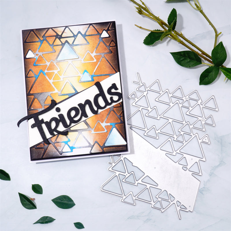 Kokorosa Metal Cutting Dies With Triangle Pattern Background Board