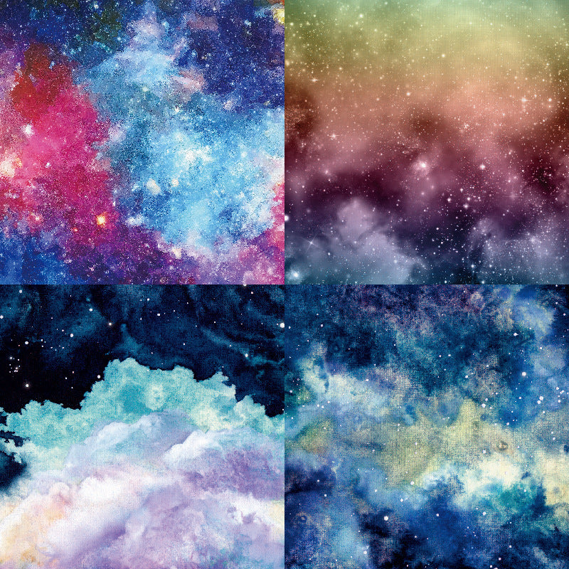 Kokorosa 24PCS DIY Scrapbook & Cardmaking Cosmic Nebula Print Paper