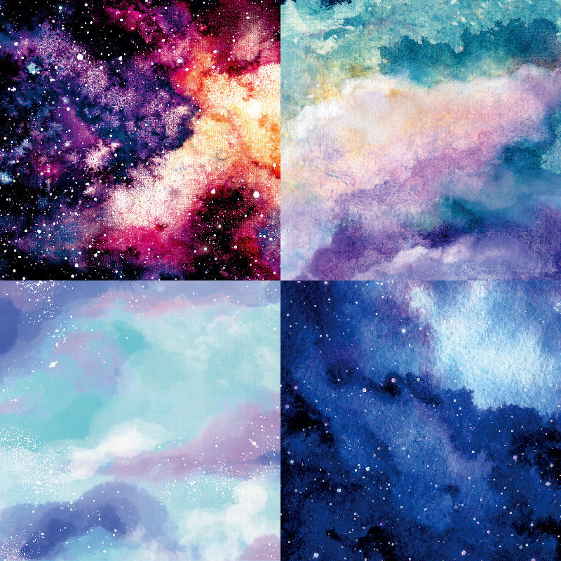 Kokorosa 24PCS DIY Scrapbook & Cardmaking Cosmic Nebula Print Paper