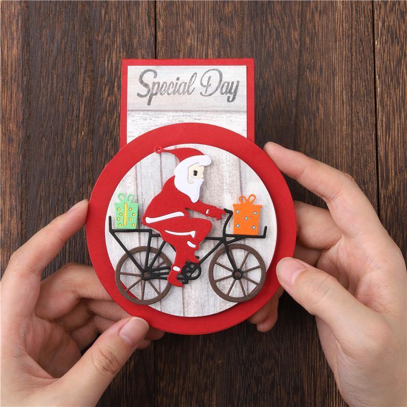 Bicycle Santa Claus Cutting Dies - kokorosastudio.com