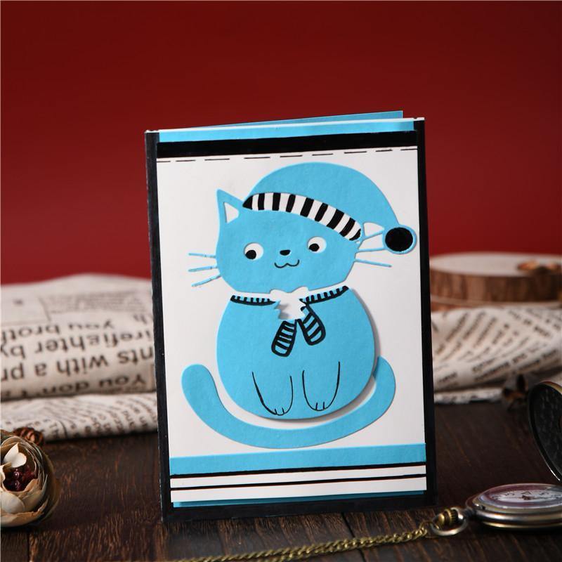 Cute Cat with Hat Metal Cutting Dies - kokorosastudio.com