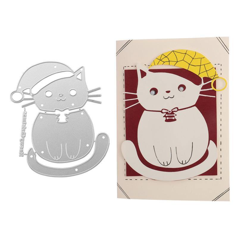 Cute Cat with Hat Metal Cutting Dies - kokorosastudio.com