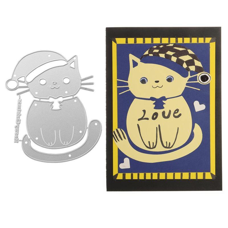 Cute Cat with Hat Metal Cutting Dies - kokorosastudio.com