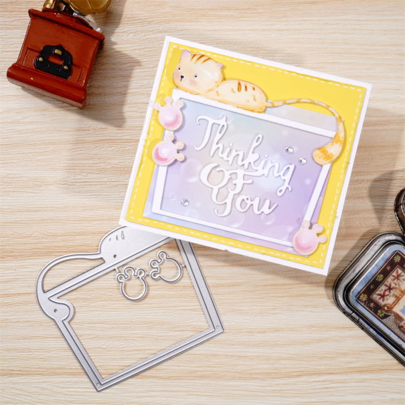 Kokorosa Metal Cutting Dies With Lovely Cat Photo Frame
