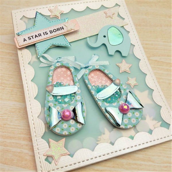 Kokorosa Metal Cutting Dies with Cute Little Girl Leather Shoes
