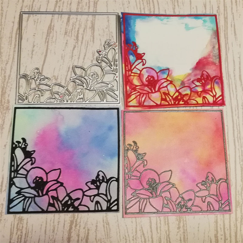 Kokorosa Metal Cutting Dies with Lily Flower Border Background