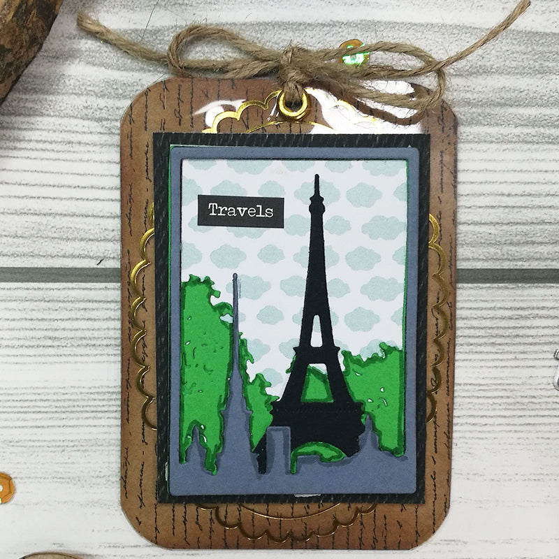 Kokorosa Metal Cutting Dies With Eiffel Tower Combined Border