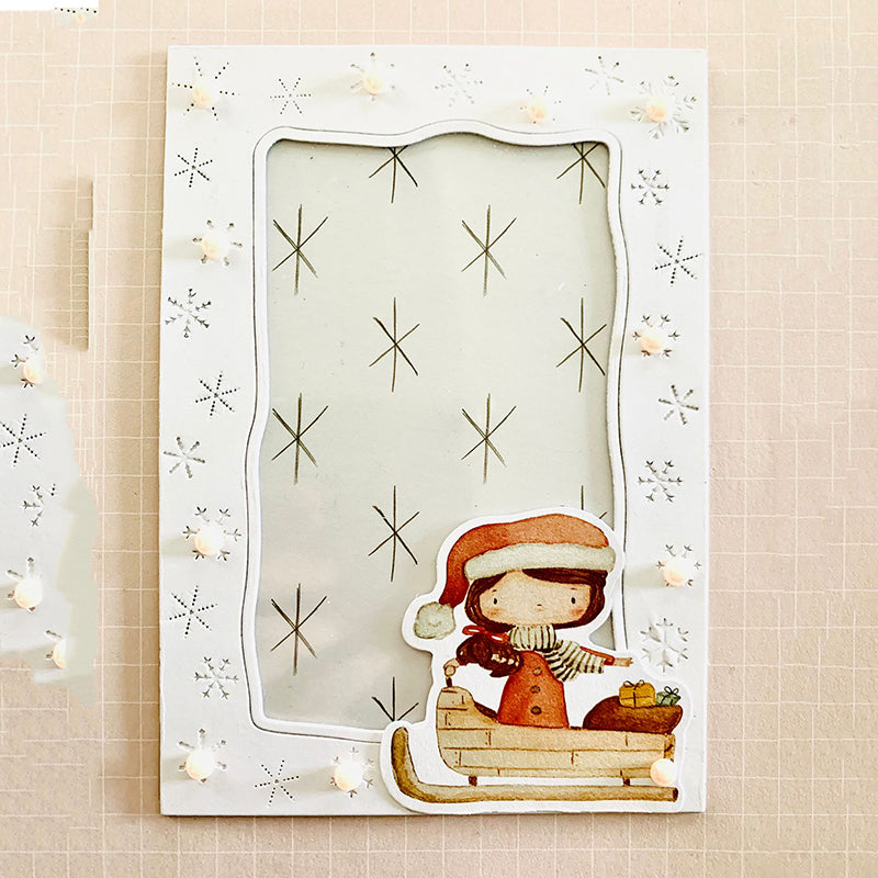 Kokorosa Metal Cutting Dies with Snowflake Photo Frame Border