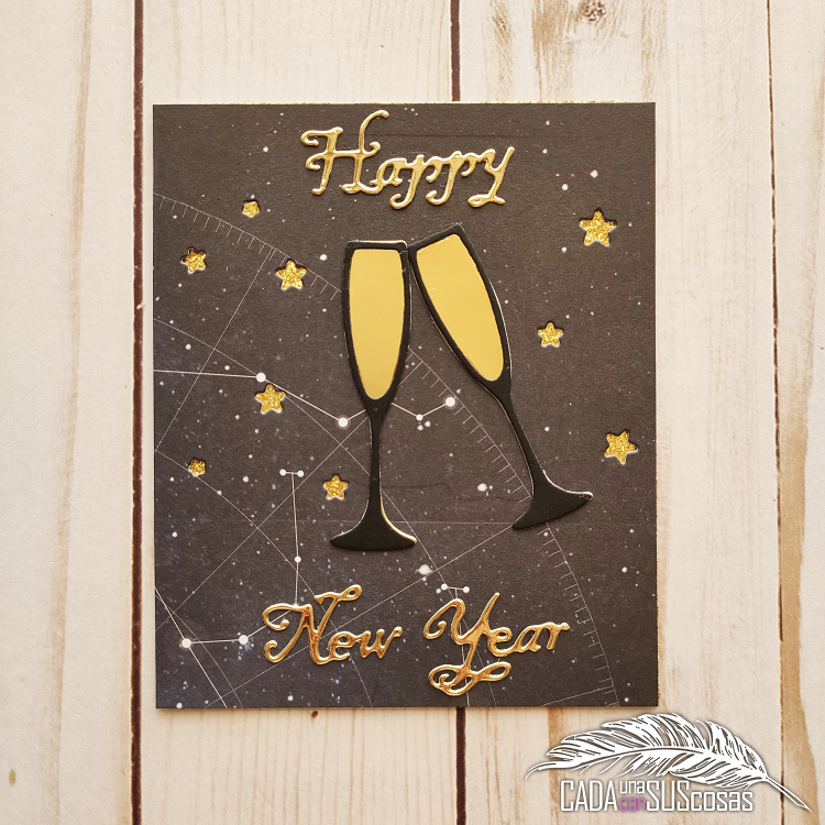 Kokorosa Metal Cutting Dies with Celebrate the New Year Background Board