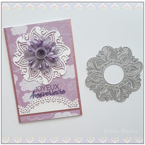 Kokorosa Metal Cutting Dies with Flower Petals Decorative Border